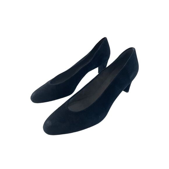 Stuart Weitzman Womens Black Round Toe Slip On Heels Dressy Pump Shoes Size 9 - Picture 2 of 7